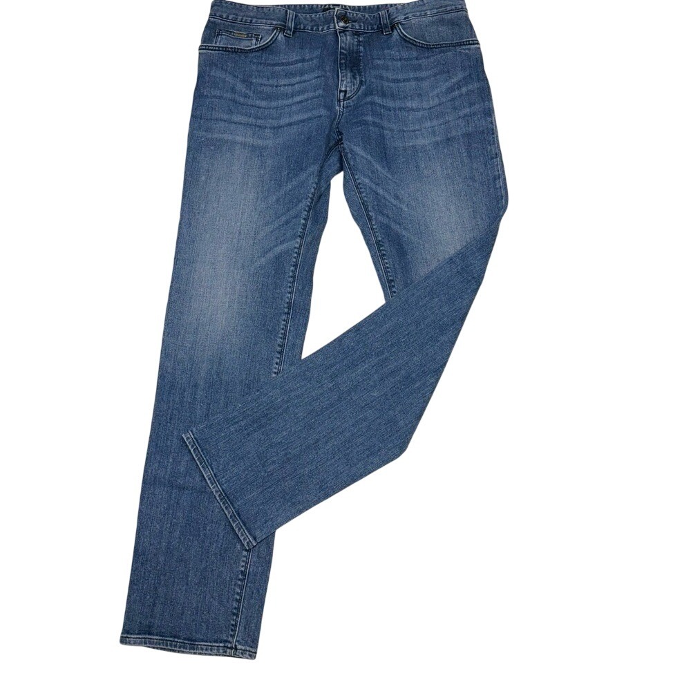 Hugo Boss medium wash stretch straight‎ jeans men's 36x31